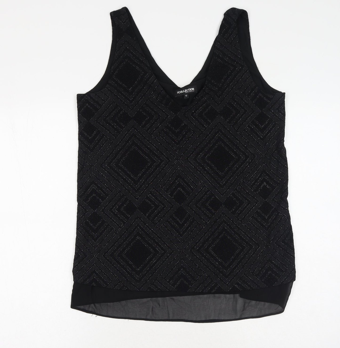 Womens UK Size 12 Debenhams Black Basic Tank