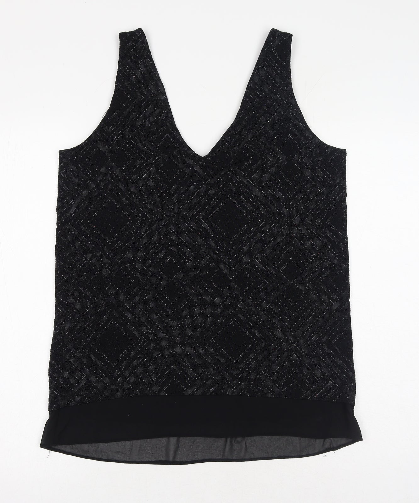 Womens UK Size 12 Debenhams Black Basic Tank