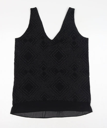 Womens UK Size 12 Debenhams Black Basic Tank