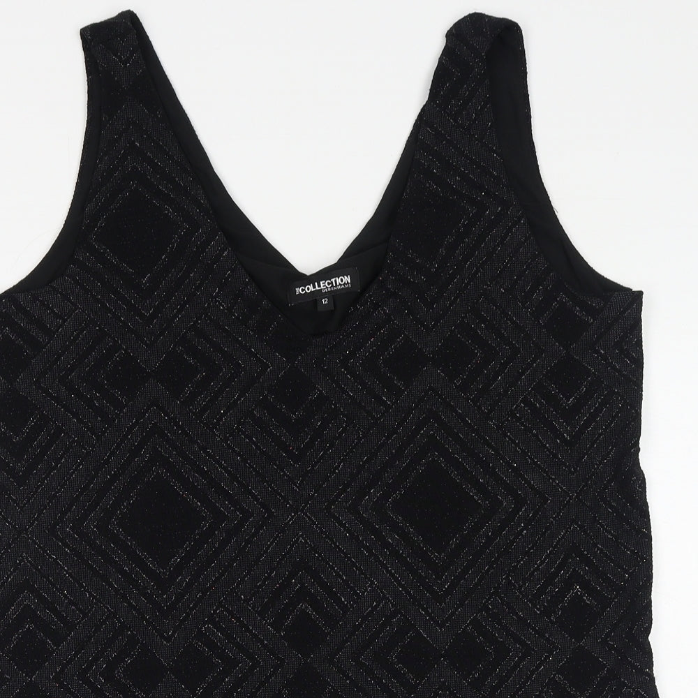 Womens UK Size 12 Debenhams Black Basic Tank