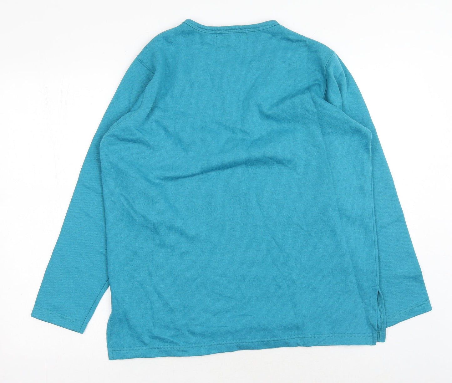 EWM Womens Blue Polyester Pullover Sweatshirt Size M Pullover