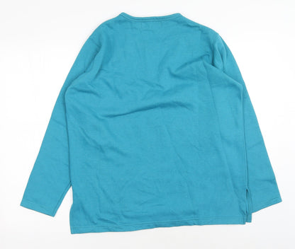 EWM Womens Blue Polyester Pullover Sweatshirt Size M Pullover