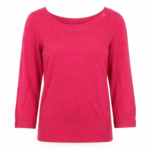 Womens UK Size M B&W Pink Pullover Jumper