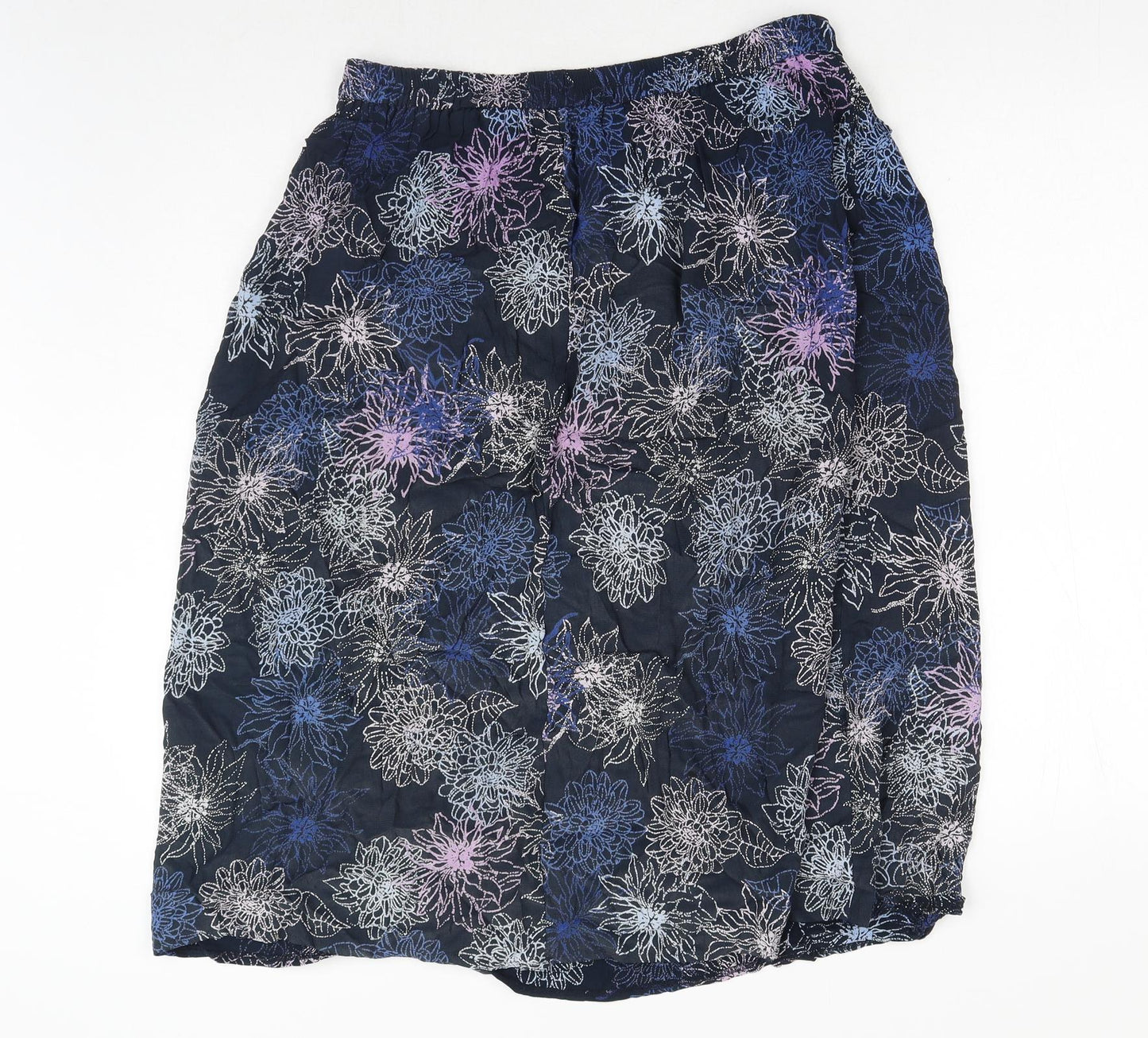 Berkertex Womens Purple Geometric Viscose Flare Skirt Size 16