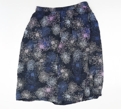 Berkertex Womens Purple Geometric Viscose Flare Skirt Size 16