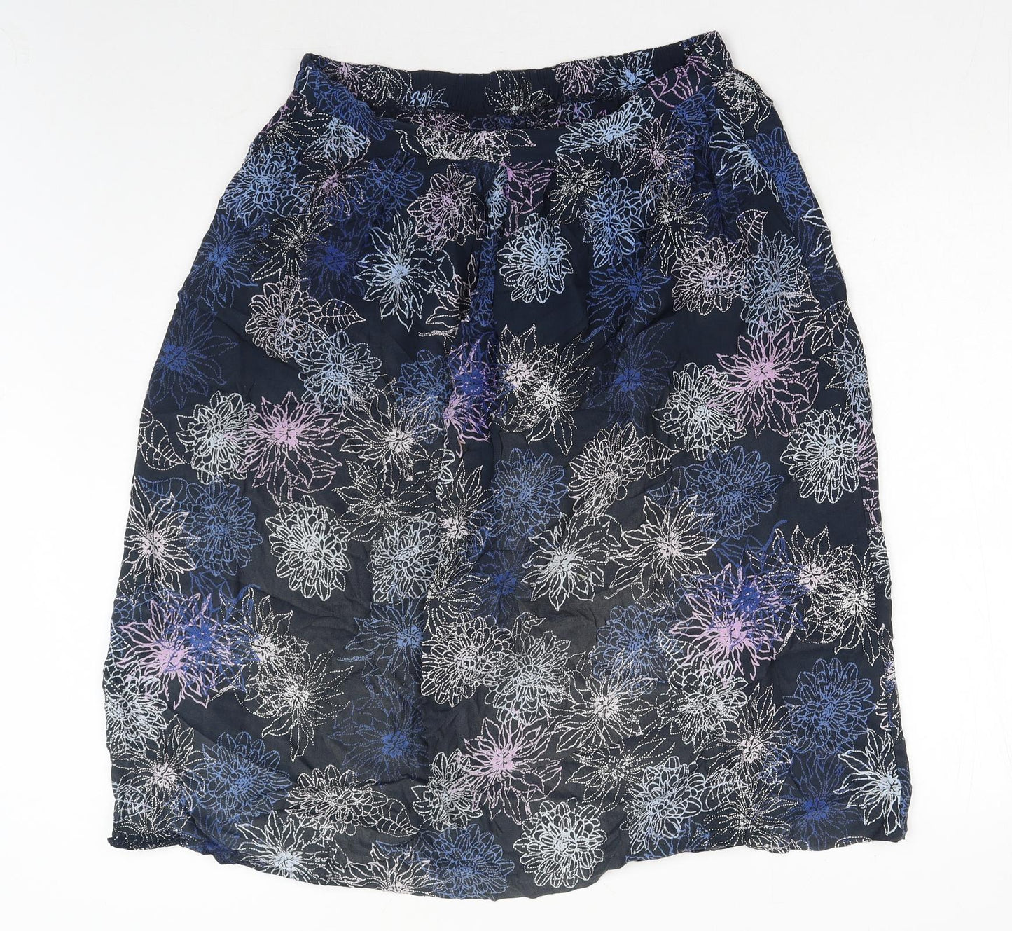 Berkertex Womens Purple Geometric Viscose Flare Skirt Size 16