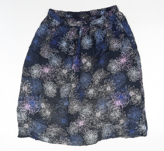 Berkertex Womens Purple Geometric Viscose Flare Skirt Size 16