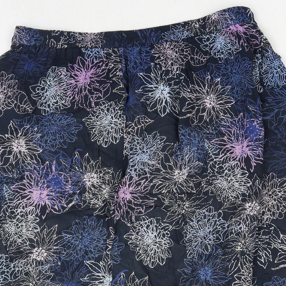 Berkertex Womens Purple Geometric Viscose Flare Skirt Size 16