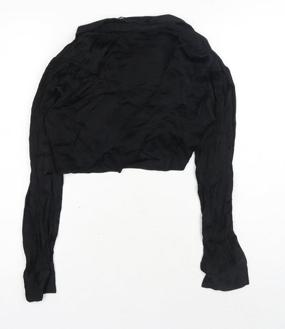 Womens UK Size S Zara Black Cropped Blouse