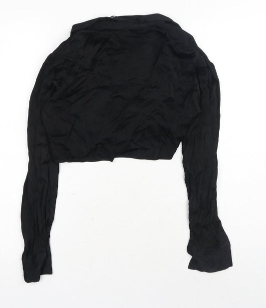 Womens UK Size S Zara Black Cropped Blouse