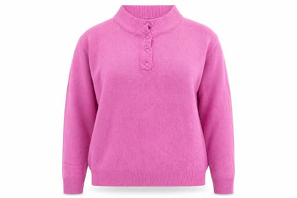 Womens UK Size M Damart Purple Henley Jumper