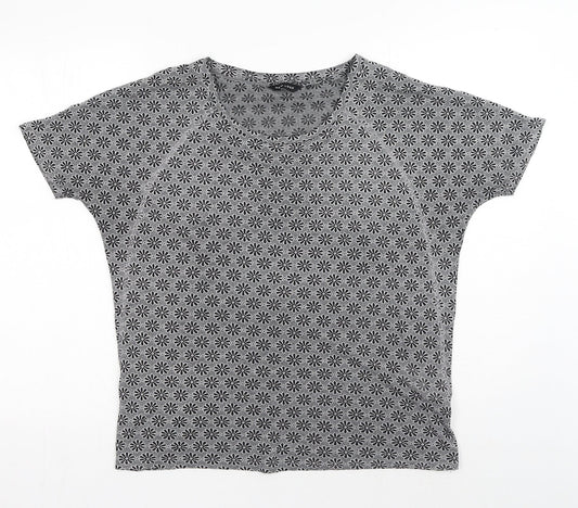 Womens UK Size 10 New Look Grey Basic T-Shirt