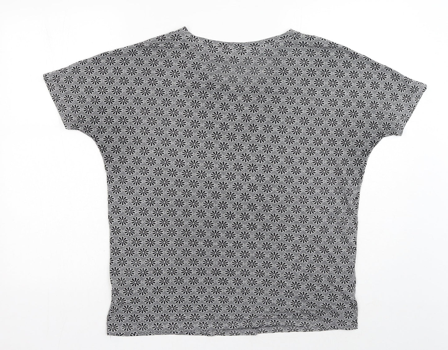 Womens UK Size 10 New Look Grey Basic T-Shirt