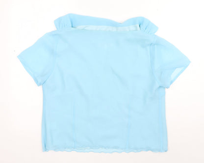 Lyndella Womens Blue Polyester Basic T-Shirt Size 18 Round Neck