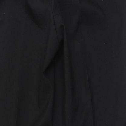 Preworn Mens Black Polyester Dress Pants Trousers Size 39 in Regular Hook & Eye