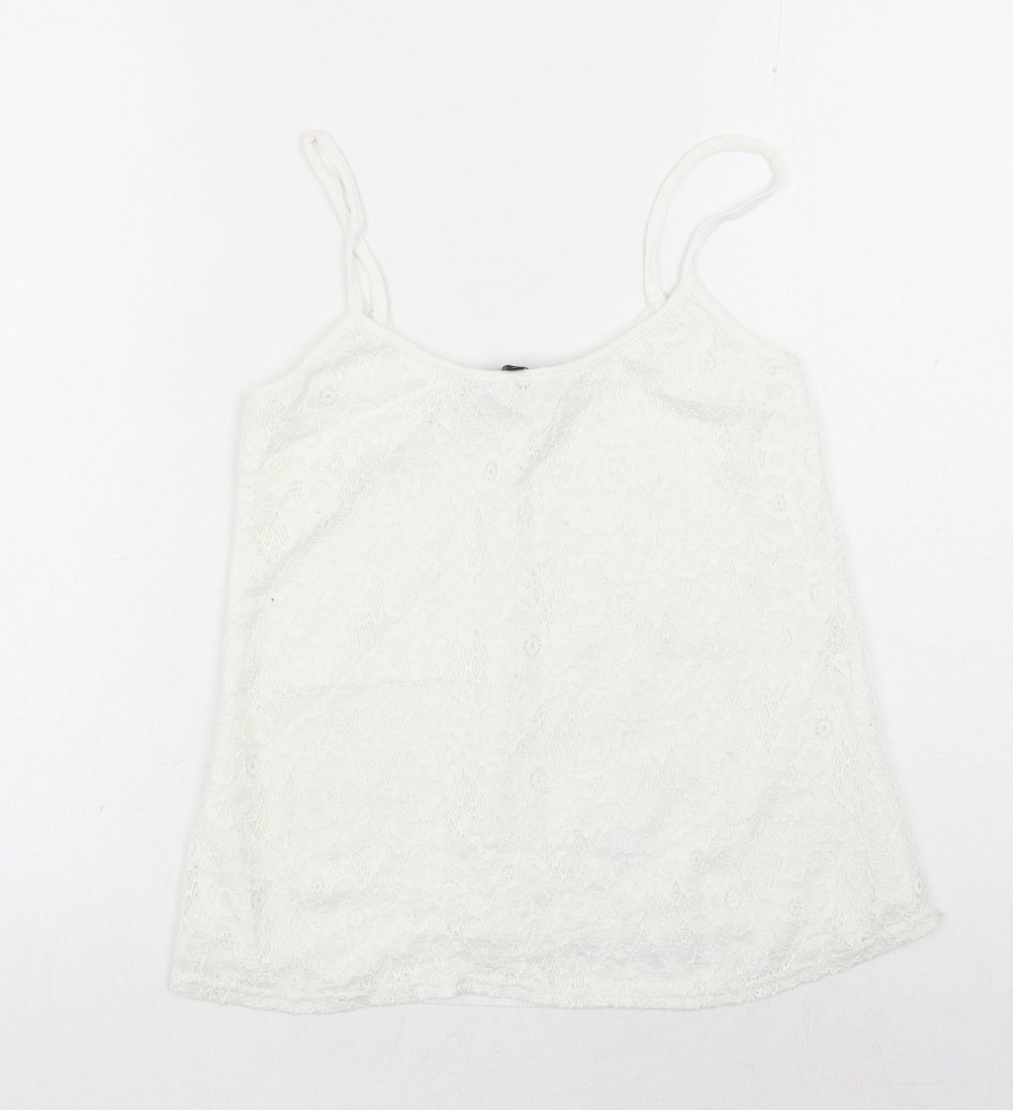 Womens UK Size 8 New Look White Basic Tank