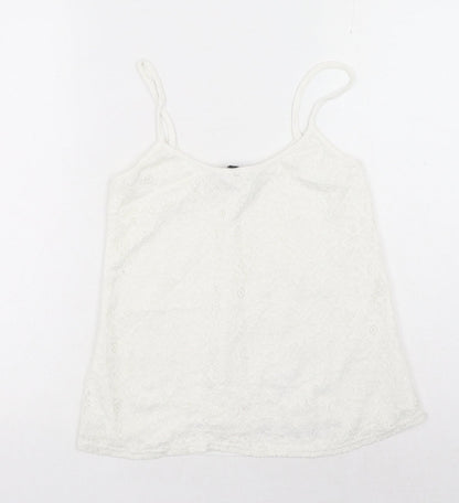 Womens UK Size 8 New Look White Basic Tank
