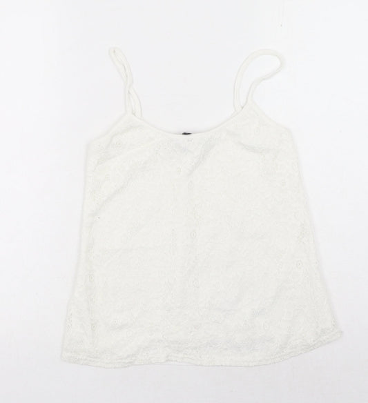 Womens UK Size 8 New Look White Basic Tank