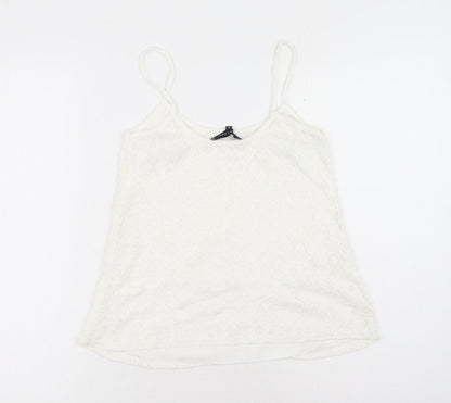 Womens UK Size 8 New Look White Basic Tank