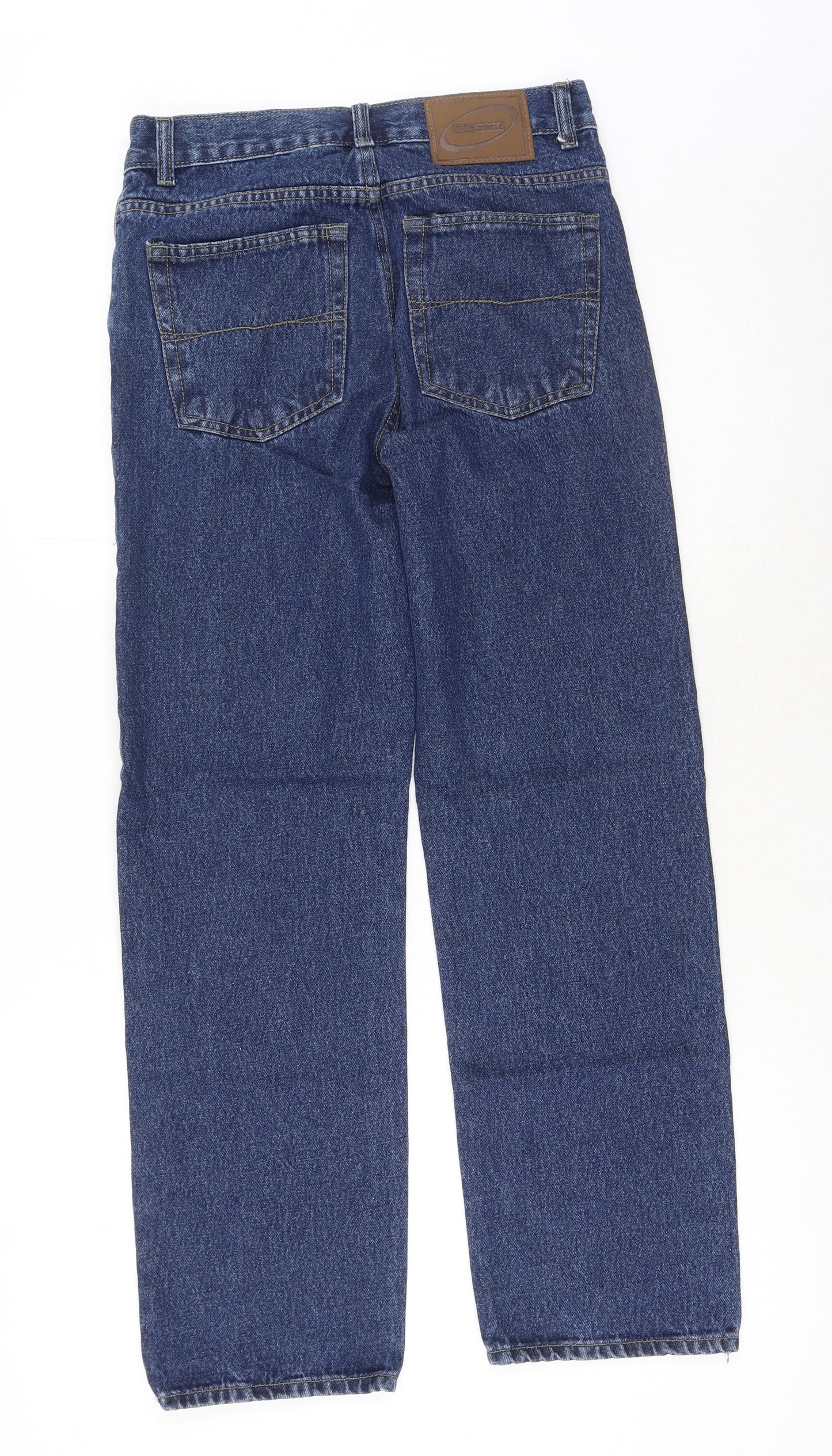 Blue Circle Mens Blue Cotton Straight Jeans Size 28 in Regular Button