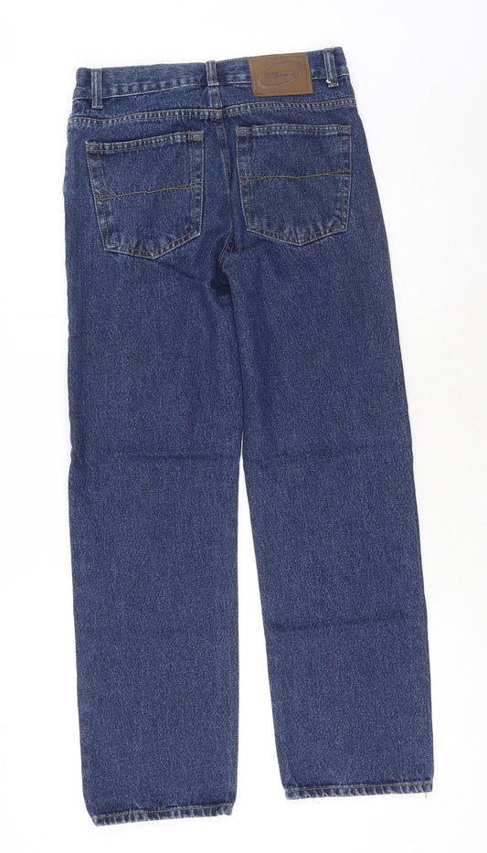 Blue Circle Mens Blue Cotton Straight Jeans Size 28 in Regular Button