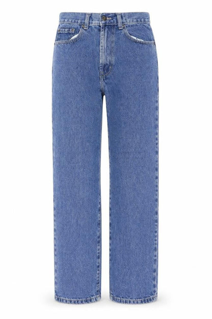 Mens UK Size 28 in Blue Circle Regular Fit Straight Blue Jeans