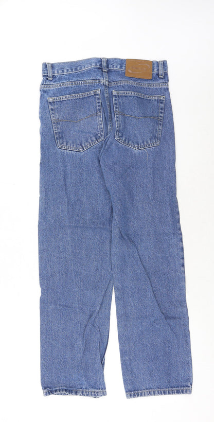 Blue Circle Mens Blue Cotton Straight Jeans Size 28 in Regular Button