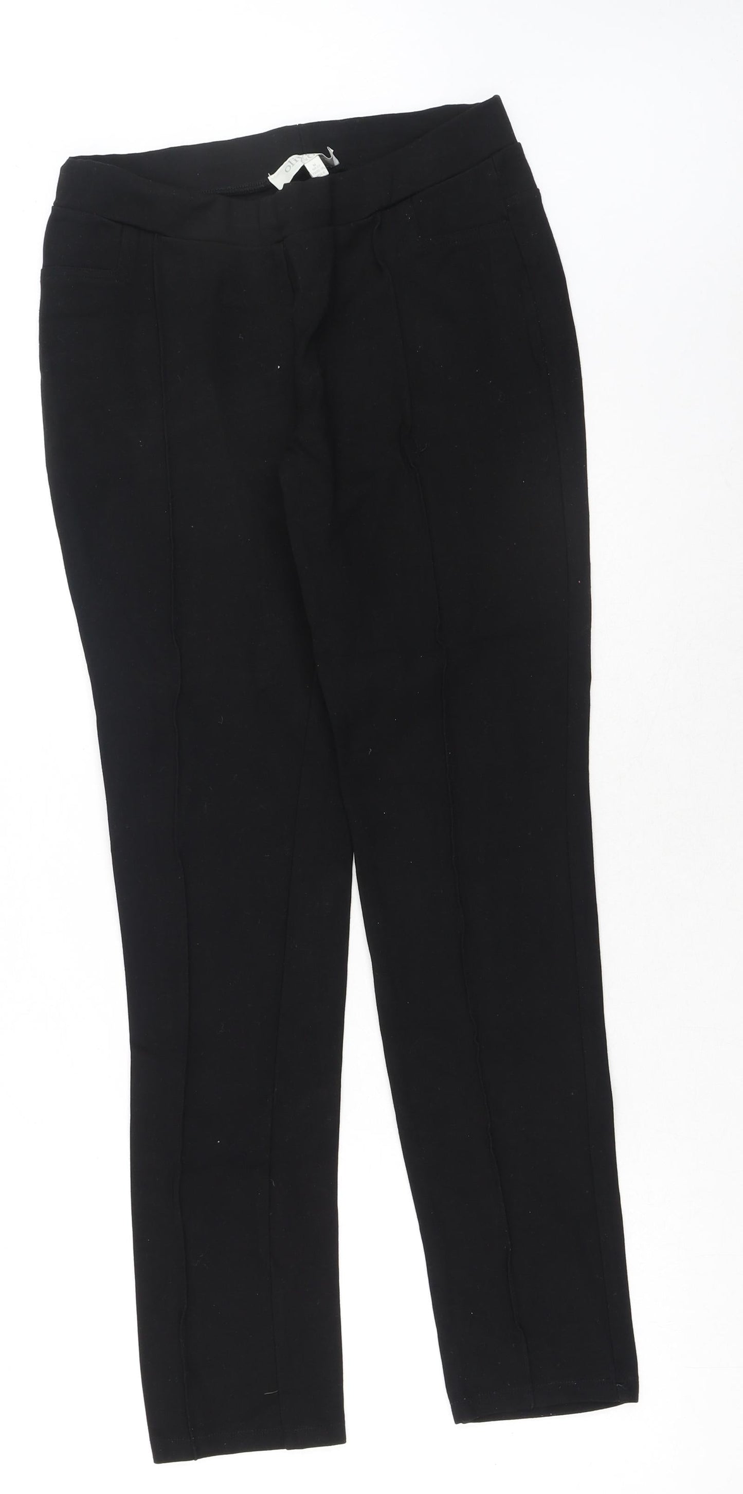 Olive + Oak Womens Black Viscose Jogger Trousers Size M Regular