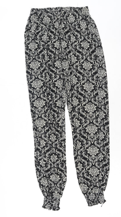 Womens UK Size M Preworn Regular Fit Bloomer Black Trousers