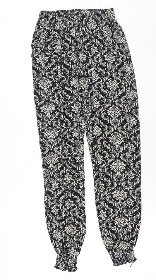 Womens UK Size M Preworn Regular Fit Bloomer Black Trousers