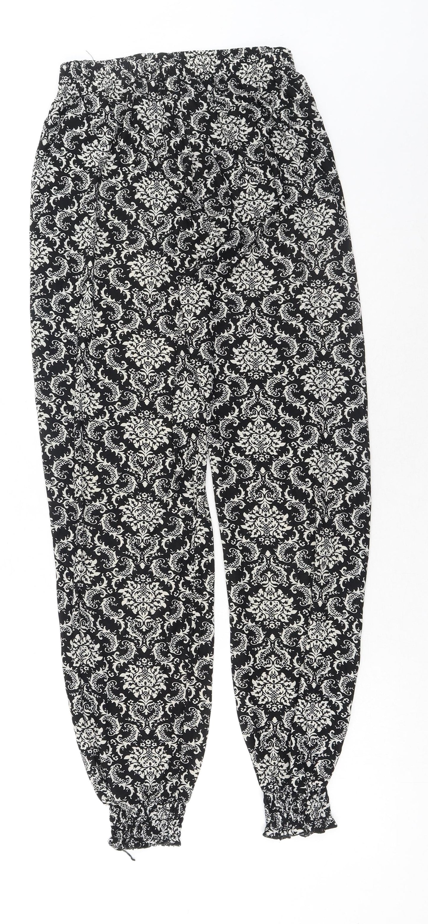 Womens UK Size M Preworn Regular Fit Bloomer Black Trousers