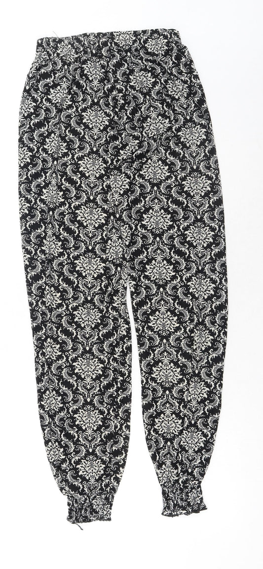 Womens UK Size M Preworn Regular Fit Bloomer Black Trousers