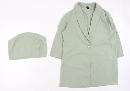 SheIn Womens Green Polyester Jacket Blazer Size M - Top Included