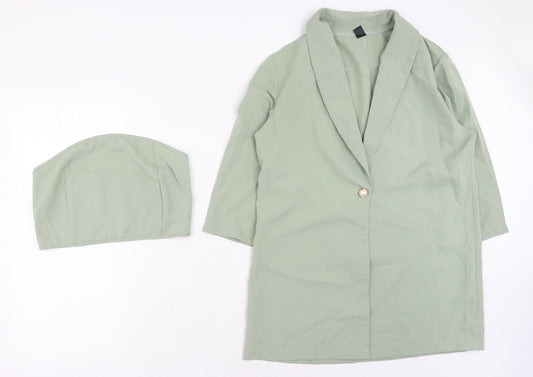 SheIn Womens Green Polyester Jacket Blazer Size M - Top Included