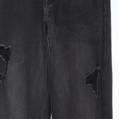 American Eagle Outfitters Mens Black Cotton Skinny Jeans Size 28 in Regular Button