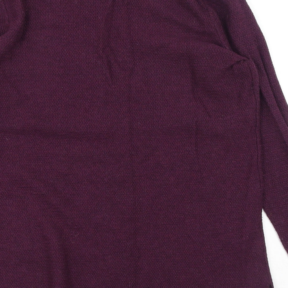 Gap Womens Purple V-Neck Nylon Pullover Jumper Size S
