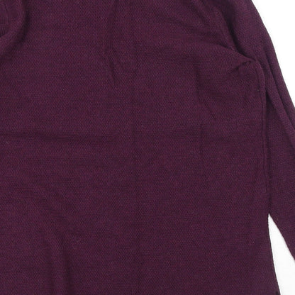 Gap Womens Purple V-Neck Nylon Pullover Jumper Size S