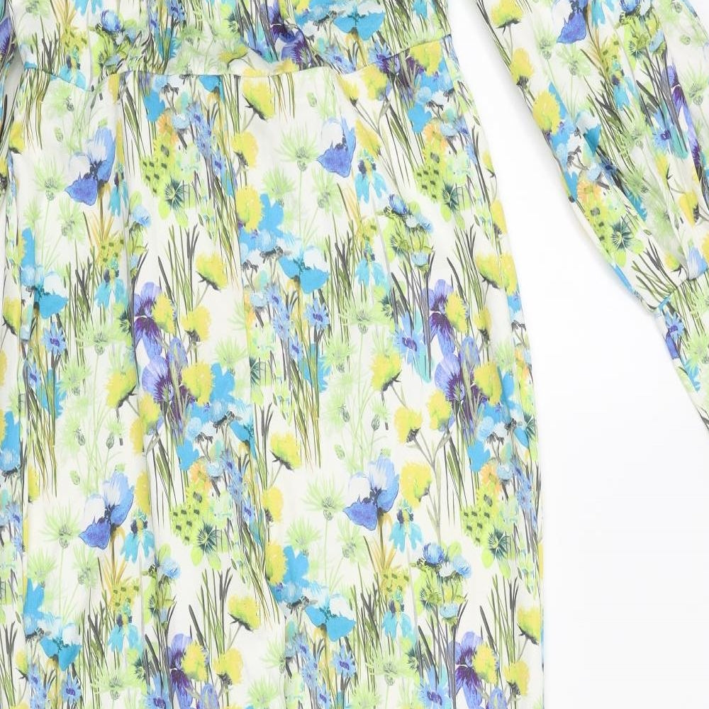 PRETTYLITTLETHING Womens Multicoloured Floral Polyester Jumpsuit One-Piece Size 12 L31 in Zip