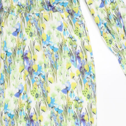PRETTYLITTLETHING Womens Multicoloured Floral Polyester Jumpsuit One-Piece Size 12 L31 in Zip