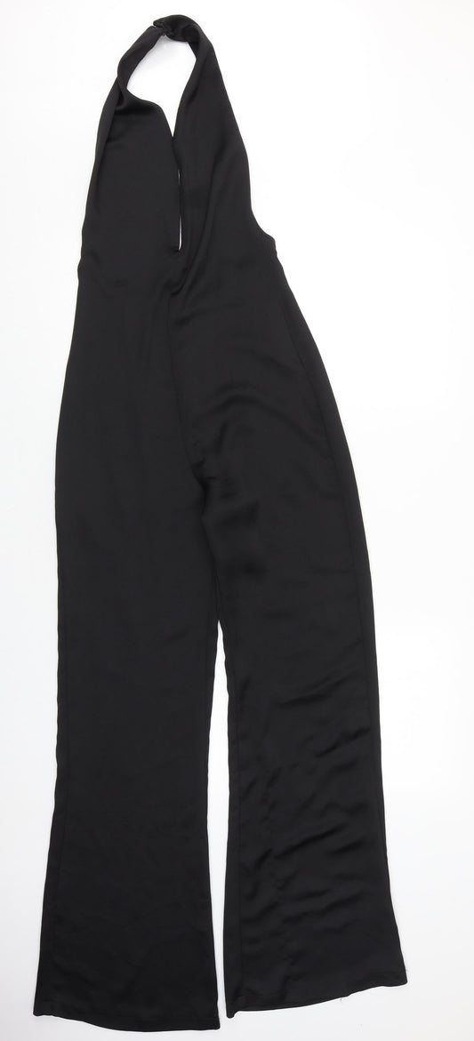 Missguided Womens Black Polyester Jumpsuit One-Piece Size 6 L31 in Zip