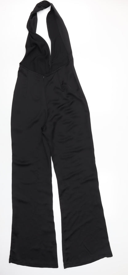 Missguided Womens Black Polyester Jumpsuit One-Piece Size 6 L31 in Zip