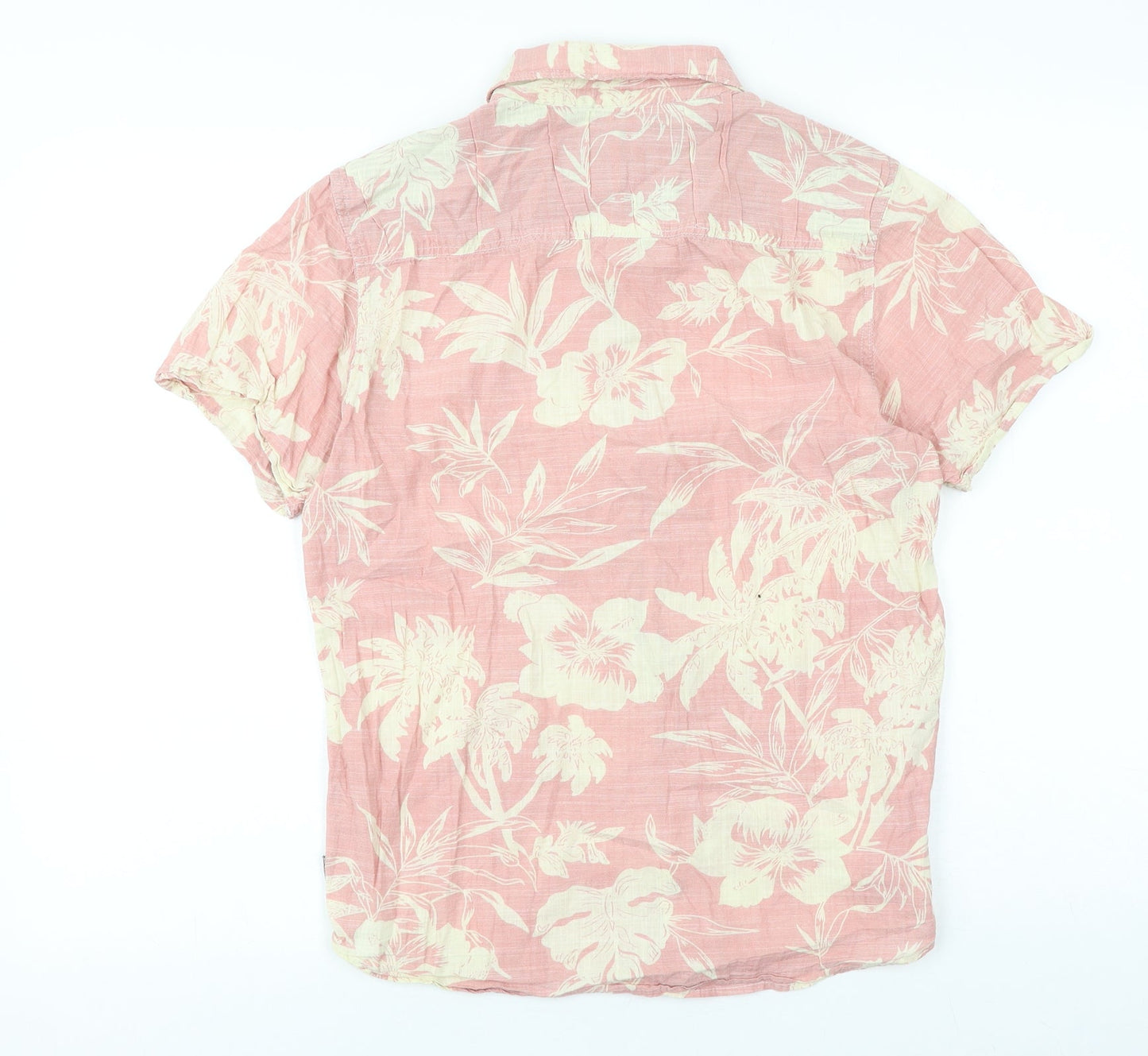 Mens UK Size S Brave Soul Pink  Button-Up Short Sleeve Casual Shirt