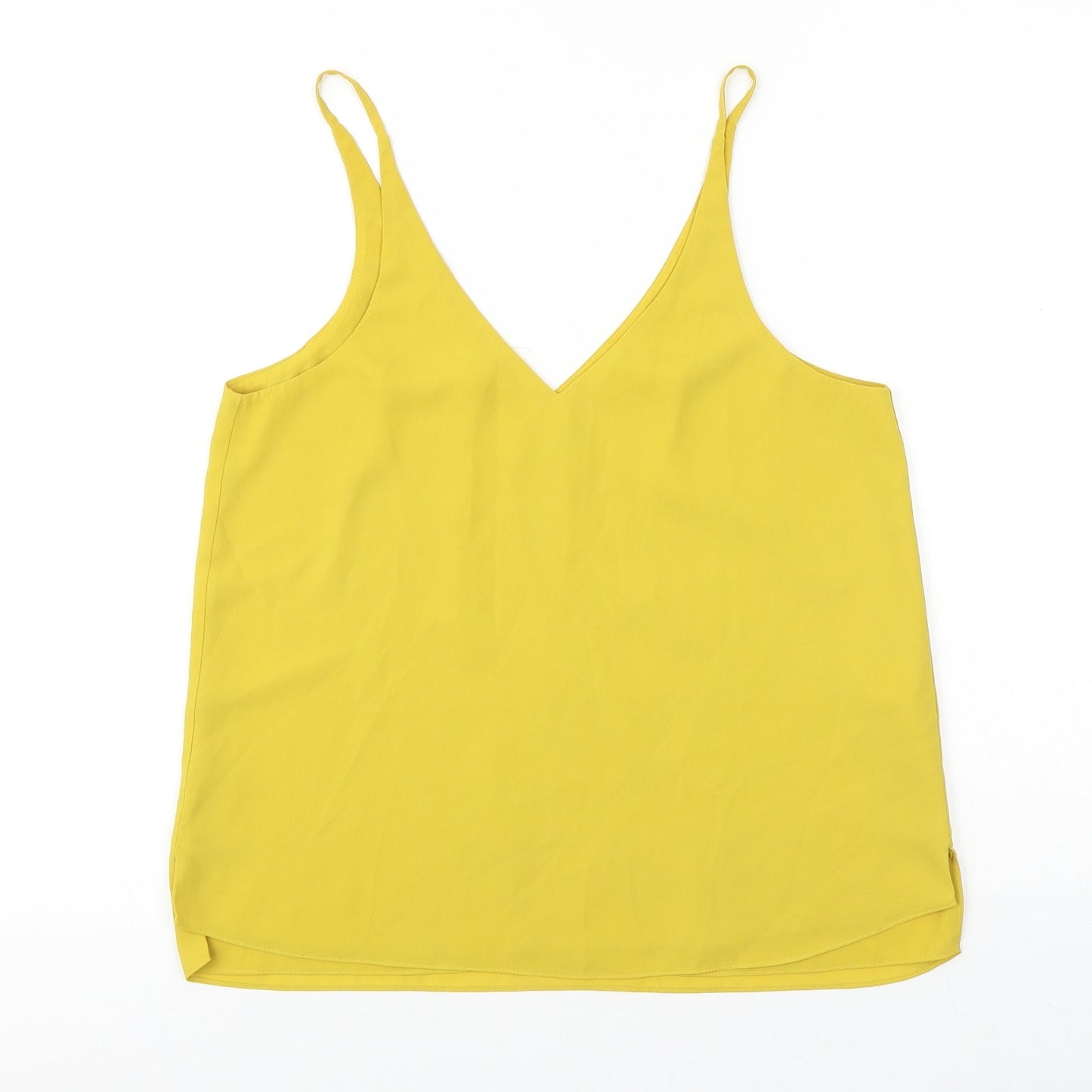 Womens UK Size 10 Topshop Yellow Basic Tank