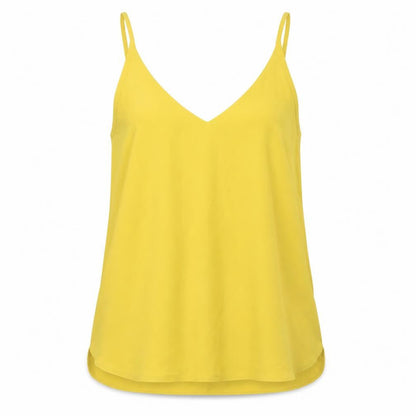 Womens UK Size 10 Topshop Yellow Basic Tank