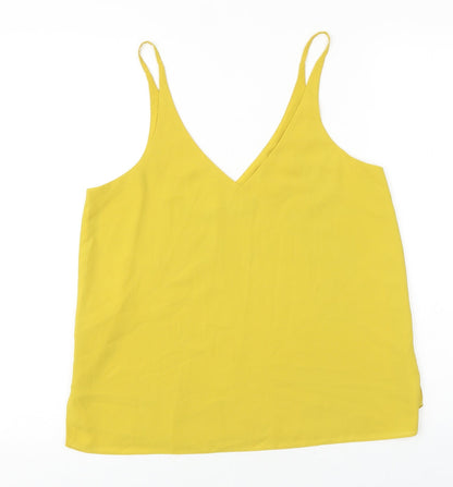 Womens UK Size 10 Topshop Yellow Basic Tank