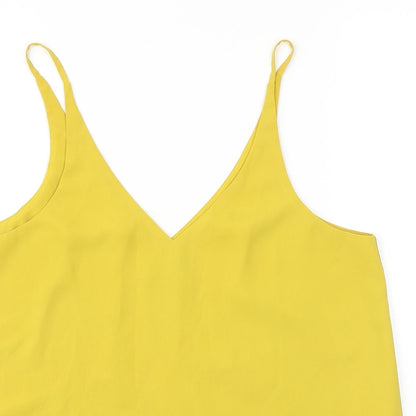 Womens UK Size 10 Topshop Yellow Basic Tank