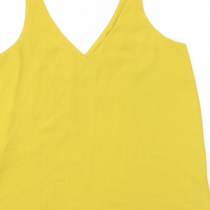 Womens UK Size 10 Topshop Yellow Basic Tank