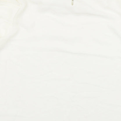 Jimik Womens White Polyester Basic Blouse Size S Round Neck