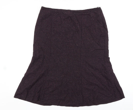 Kaliko Womens Purple Polyester Trumpet Skirt Size 16 Zip