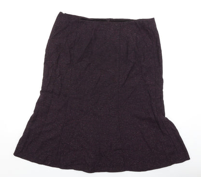 Kaliko Womens Purple Polyester Trumpet Skirt Size 16 Zip